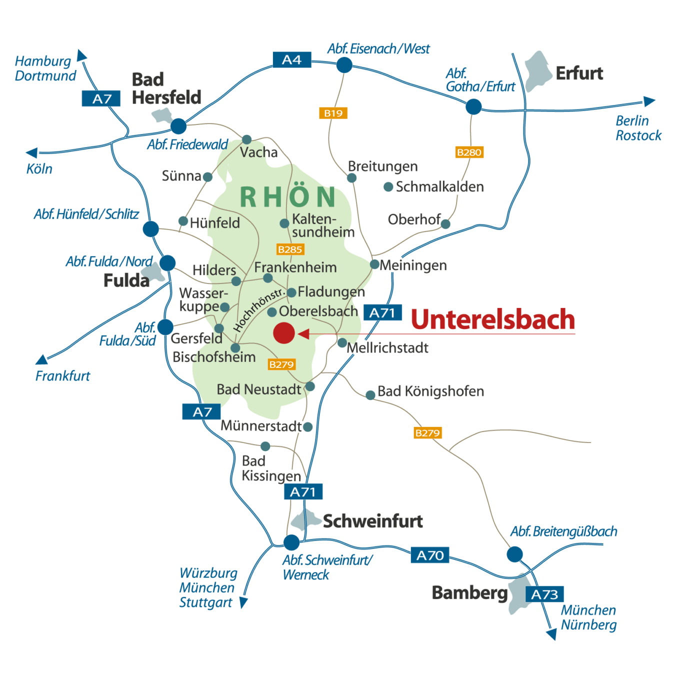 Anfahrt nach Unterelsbach